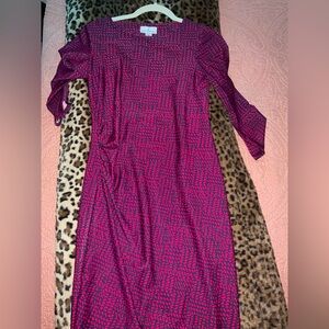 Jude Connally Fuchsia and Navy Patterned Dress